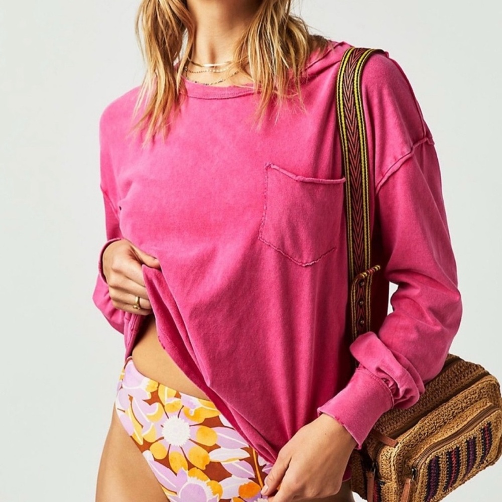 Free People Fade Into You Scoop Neck Pocket Tee